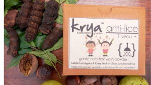 Krya Anti lice hairwash is a hair cleanser that is designed to soothe irritated scalp and gently repel lice