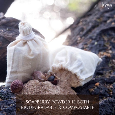 soapberry detergent: soapberry powder is both biodegradable and compostable