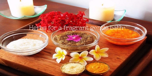 Fragrant natural herbs used for Snana for post partum moms and babies