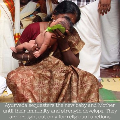 traditional naming ceremony in India - a day when visitors are allowed