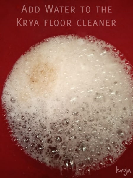 How to use Krya floor cleaner: add water to product
