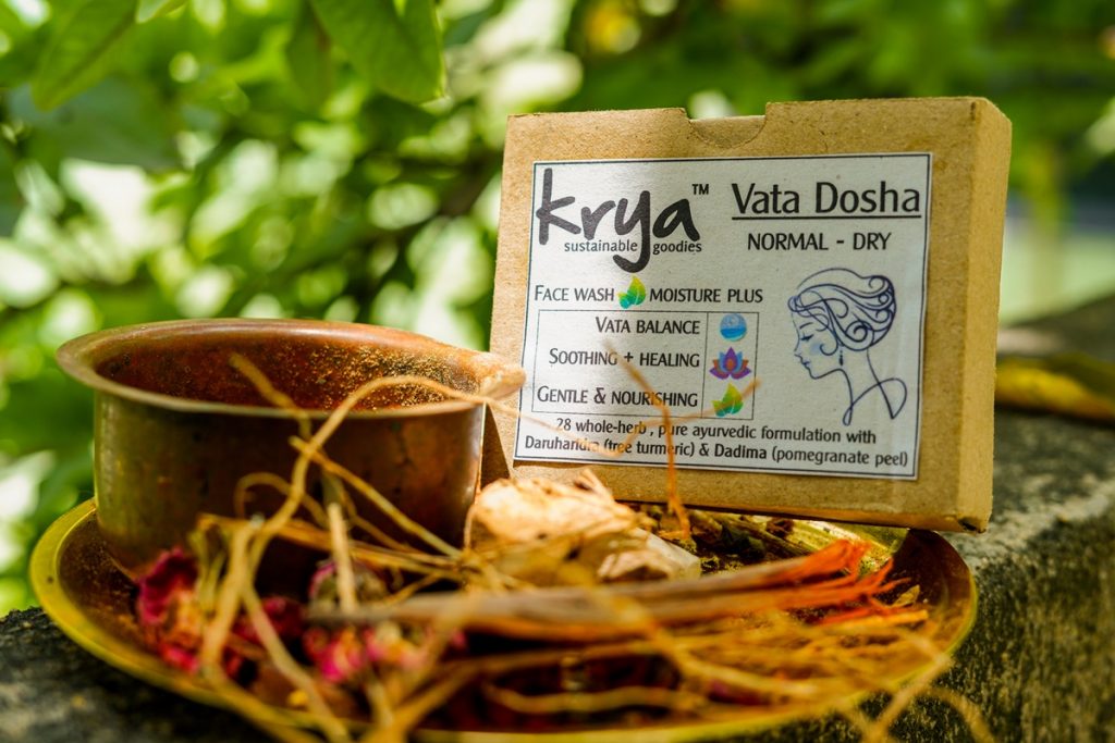 Krya Moisture Plus Face wash powder - gentle face wash for dry skin (vata prakriti)