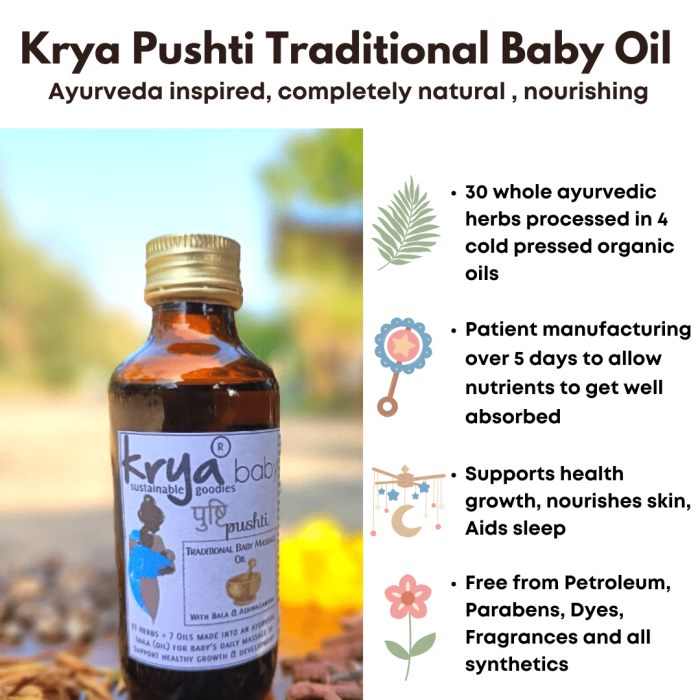 Features and benefits of Pushti baby oil