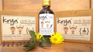 Krya 3 part anti lice hair system that safely and naturally repels lice and soothes the scalp