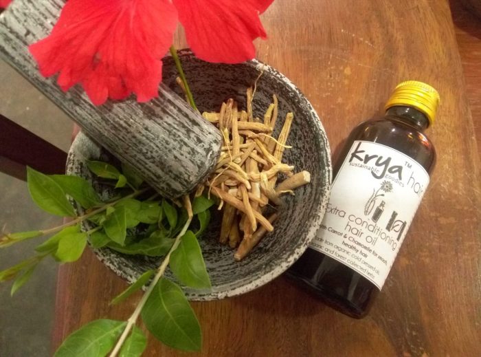 Krya Conditioning ahir oil nourishes and hydrates and strengthens dry, frizzy hair & scalp