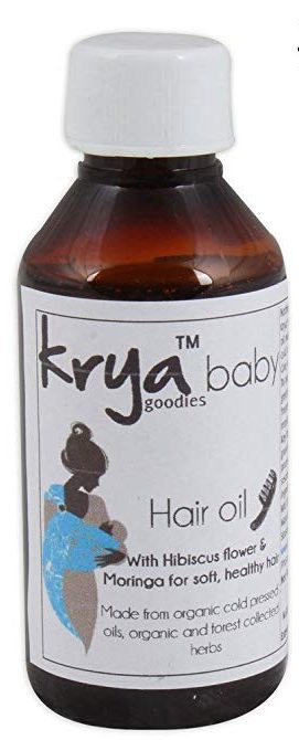 Krya baby hair oil is an ayurvedic formulation designed to support babys hair growth and rapid brain development in the first 3 years
