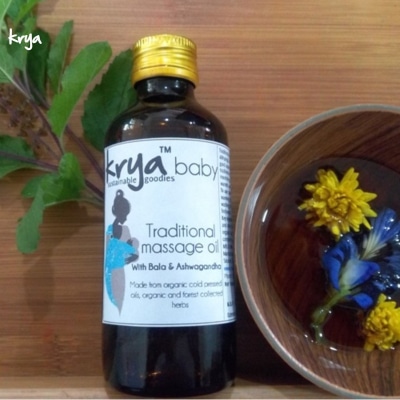 Krya baby oil - much better alternative to olive oil for baby massage