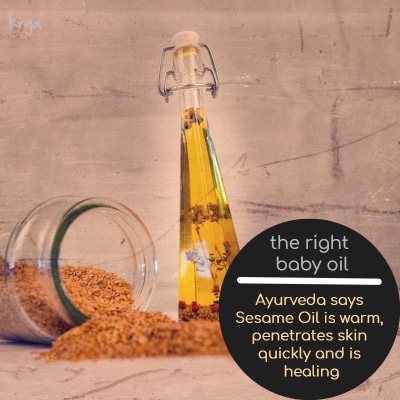 Ayurveda says Sesame oil is hot, intensive, skin healing, hair health promoting and nutritive