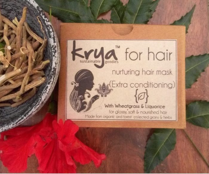 Krya Conditioning hair mask declogs and nurtures scalp and hydrates dry, frizzy vata type hair