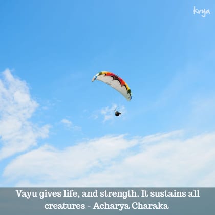 Acharya Charaka says that Vayu gives life and strength and sustains all