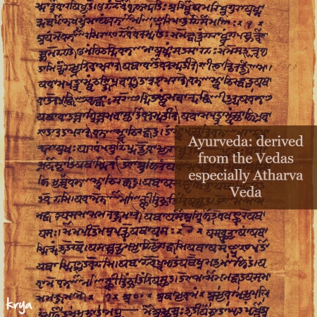 Ayurveda derived from the 4 Vedas