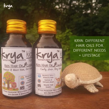Krya formulates different oils for Shiro Abhyanga for different needs and lifestages