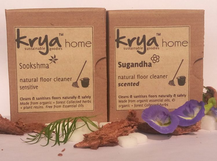 Krya's natural floor cleaner range