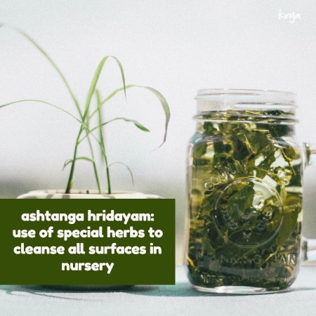 Cleaning the home naturally - use of special herbs recommended in nursery