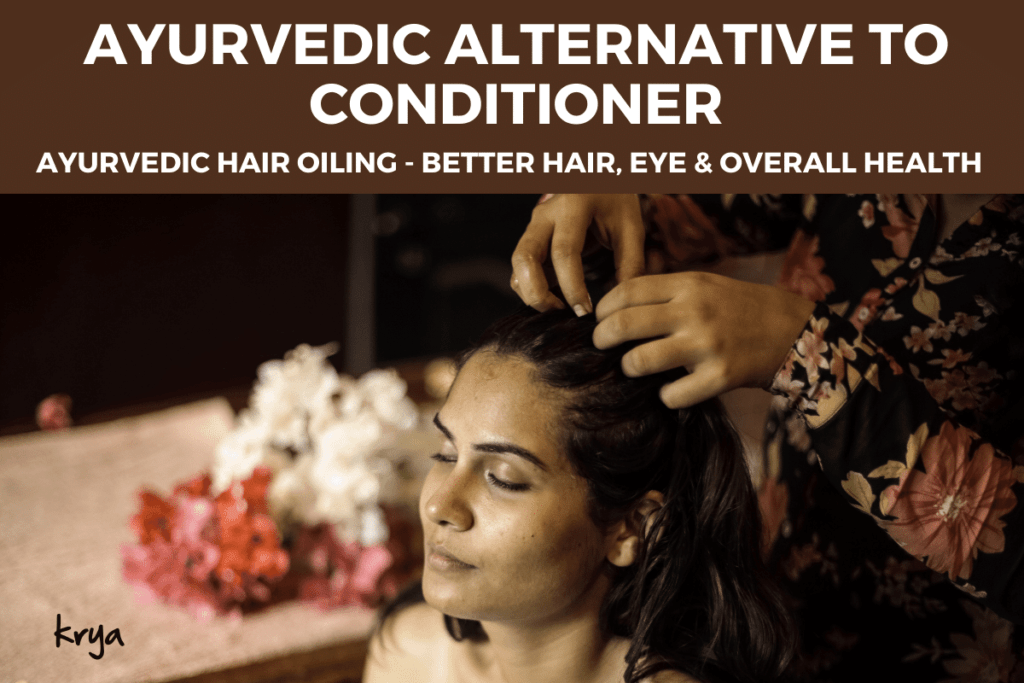 The ayurvedic alternative to a synthetic conditioner? Hair oiling works in multiple ways. 