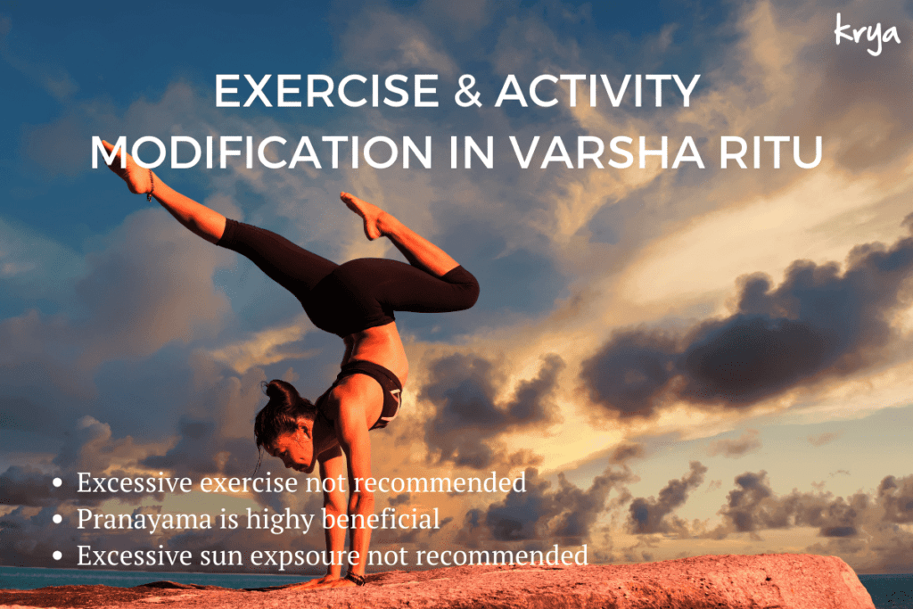 Why exercise modification is important in varsha ritu