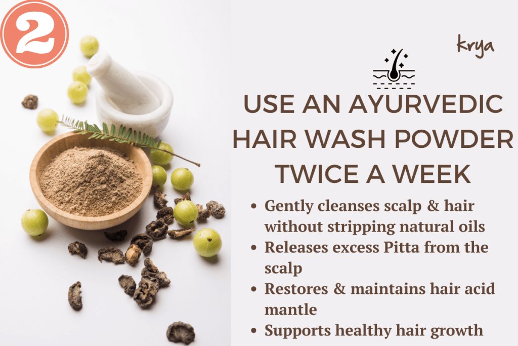 An ayurvedic hair wash powder should form an important part of your ayurvedic best hair care routine. It is gentler and non toxic on scalp & hair.